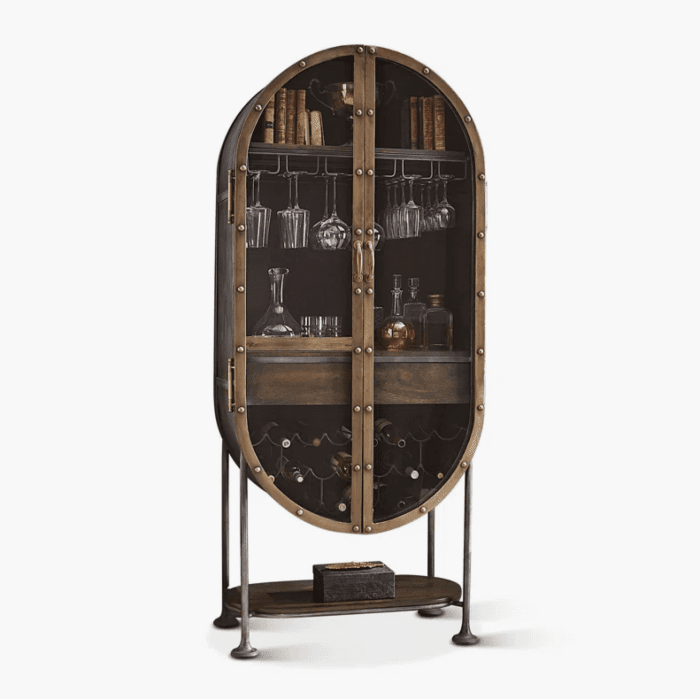 Bowery 34" Tall Oval Bar Cabinet - Image 2